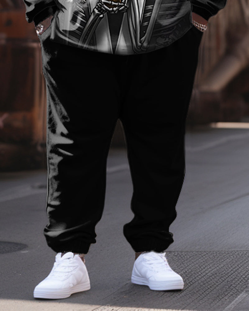 Big & Tall Skull Hoodie Sweatpants Set for big men view 6