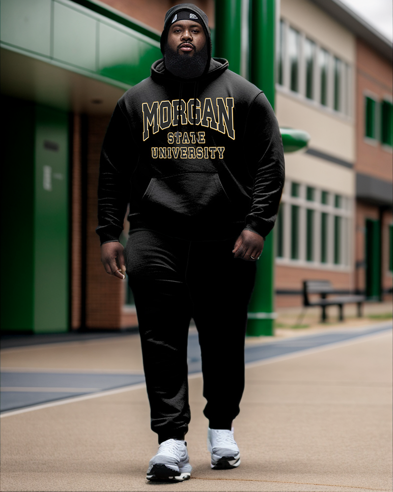 Big & Tall Graphic Streetwear Hoodie Sweatpants Set for big men view 1