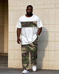 Big & Tall Camouflage T-Shirt Pants Set for big men view 1