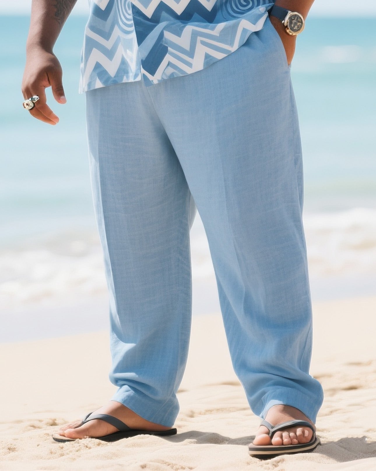 Big & Tall Vintage T-Shirt Pants Set for big men view 3