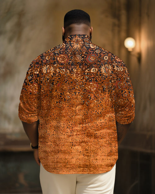 Big & Tall Graphic Patchwork Long Sleeve Shirt for big men view 2