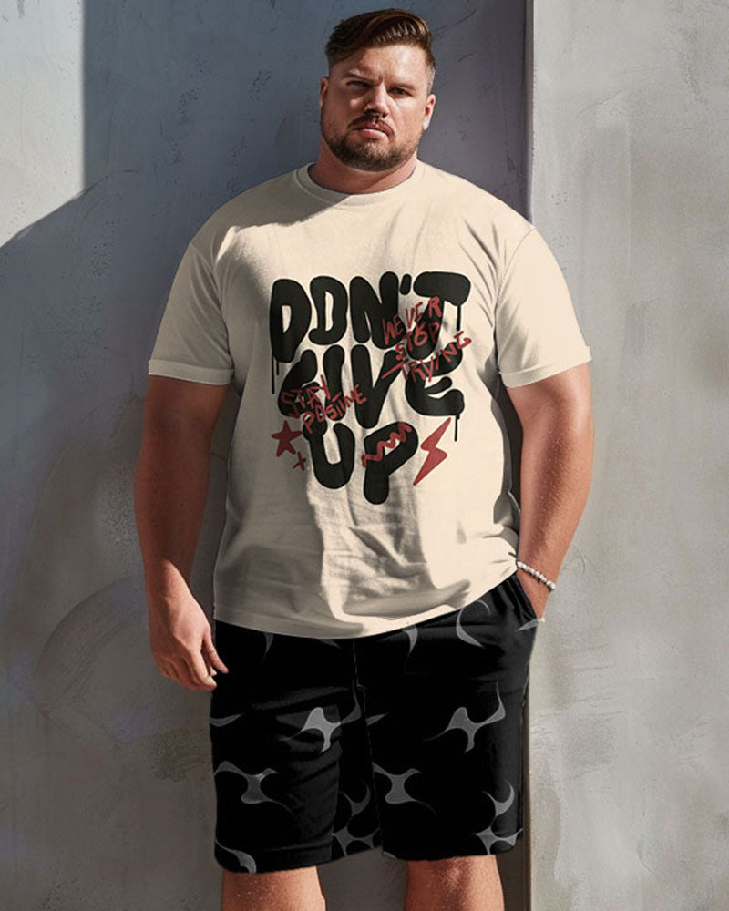 Big & Tall Graphic T-Shirt Shorts Set for big men view 1