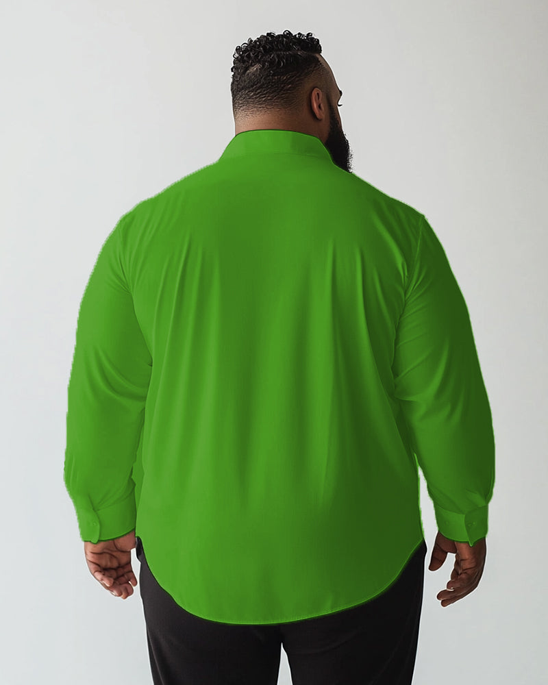 Big & Tall Green Graphic Long Sleeve Shirt for big men view 2