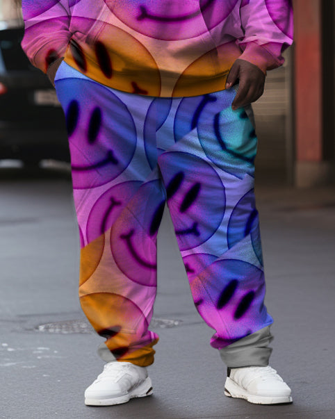 Big & Tall Gradient Smiley Hoodie for big men view 3
