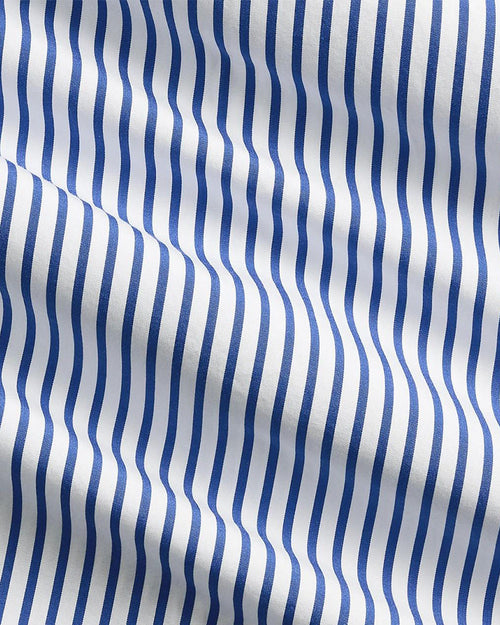 Big & Tall White Blue Striped Long Sleeve Shirt for big men view 2