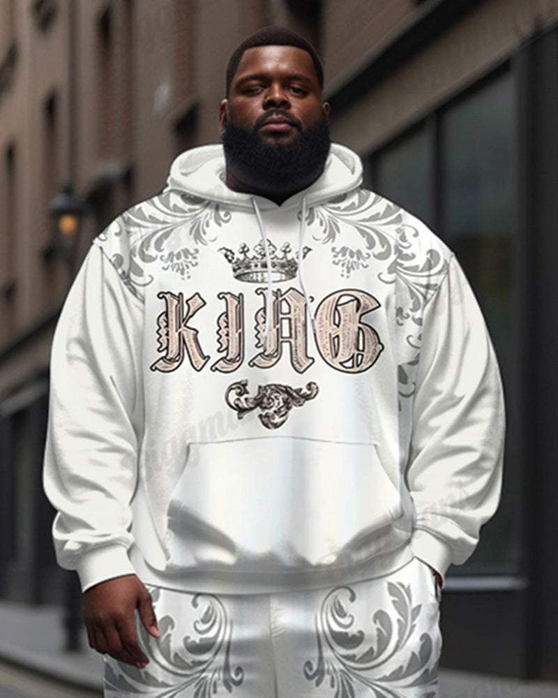 Big & Tall Graphic Streetwear Hoodie Sweatpants Set for big men view 2