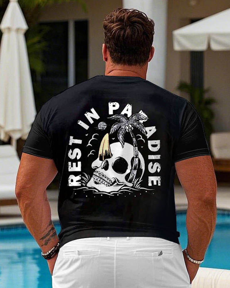 Big & Tall Black Hawaiian T-Shirt for big men view 1