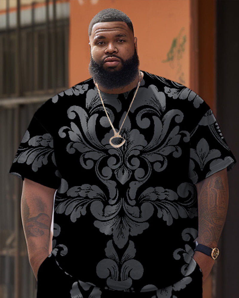 Big & Tall Graphic T-Shirt Shorts Set for big men view 2