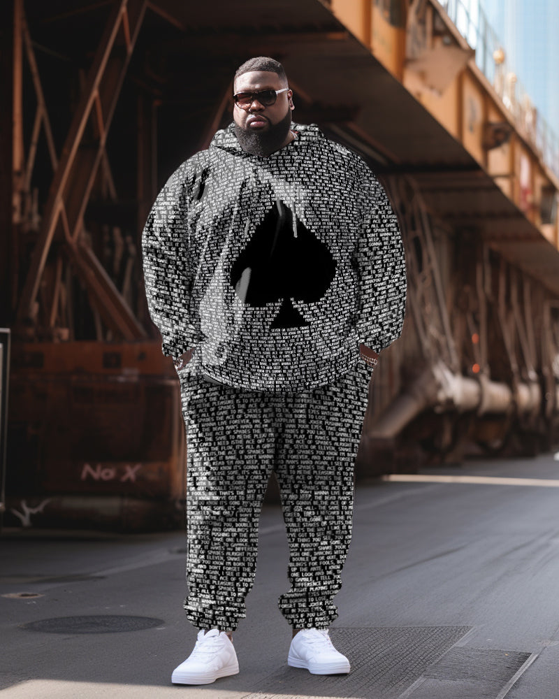 Big & Tall Graphic Streetwear Hoodie Sweatpants Set for big men view 1