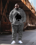 Big & Tall Graphic Streetwear Hoodie Sweatpants Set for big men view 1
