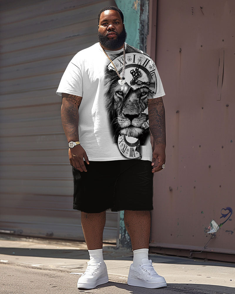 Big & Tall Graphic Streetwear T-Shirt Shorts Set for big men view 1