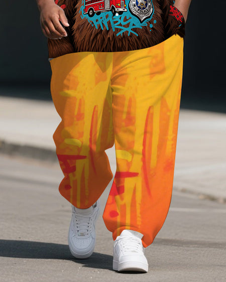 Big & Tall Gradient T-Shirt Pants Set for big men view 3