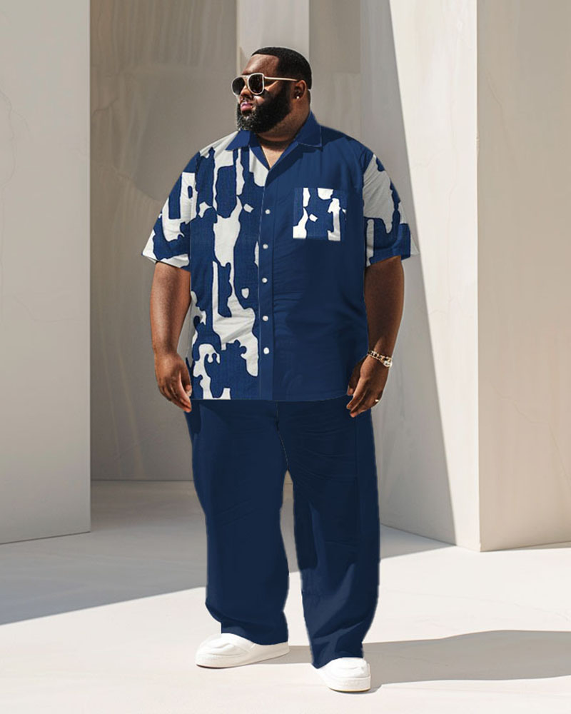 Big & Tall Geometric Graphic Business Casual Jeans for big men view 1