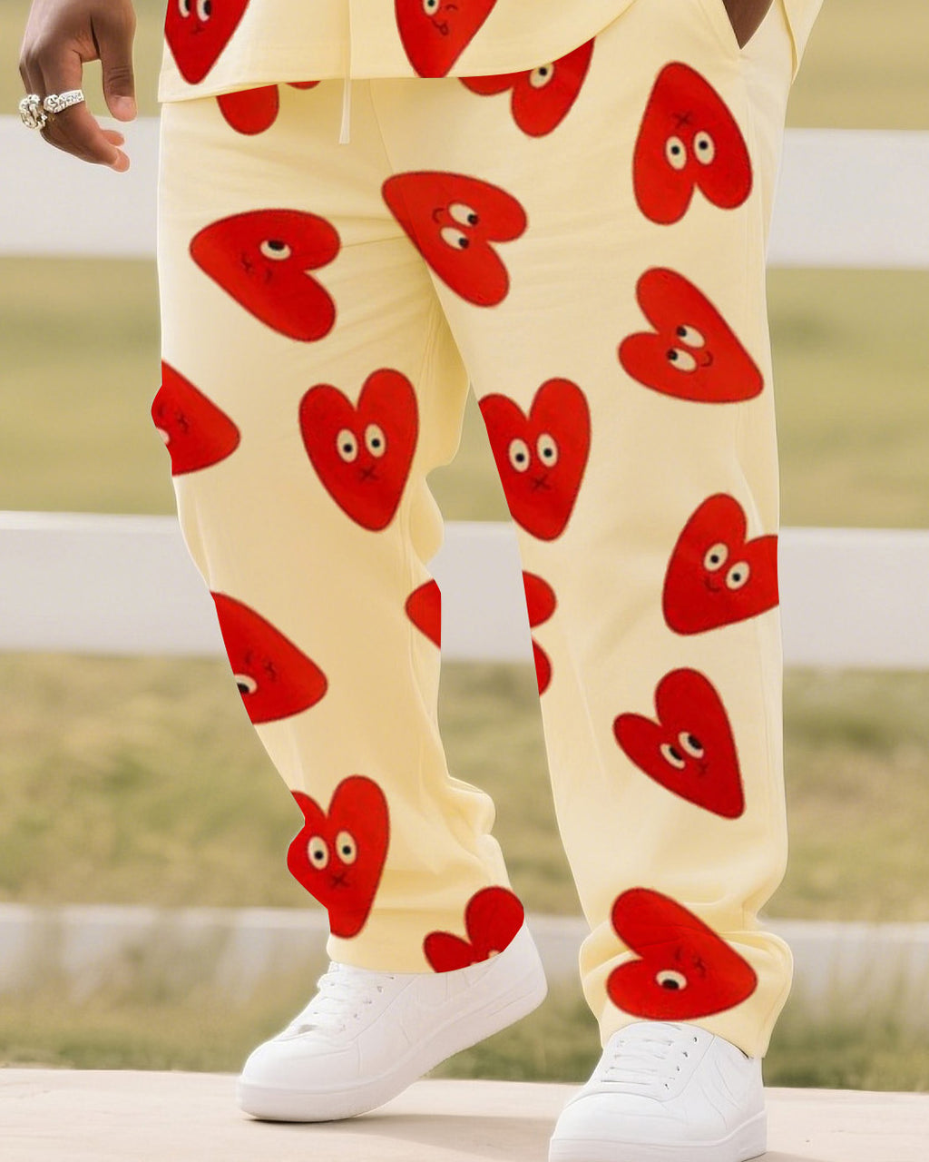 Big & Tall Graphic T-Shirt Pants Set for big men view 3