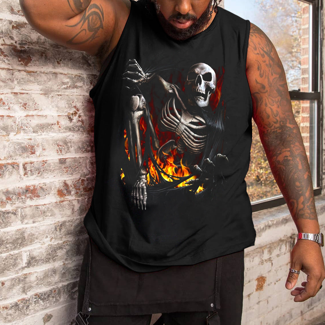 Big & Tall Graphic Tank Top for big men