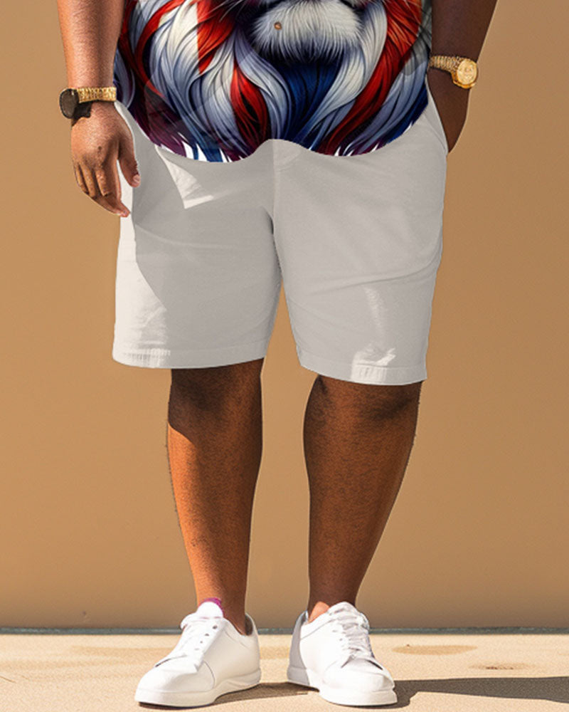 Big & Tall Graphic T-Shirt Shorts Set for big men view 4