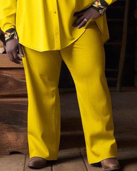 Big & Tall Yellow Western T-Shirt Pants Set for big men view 4
