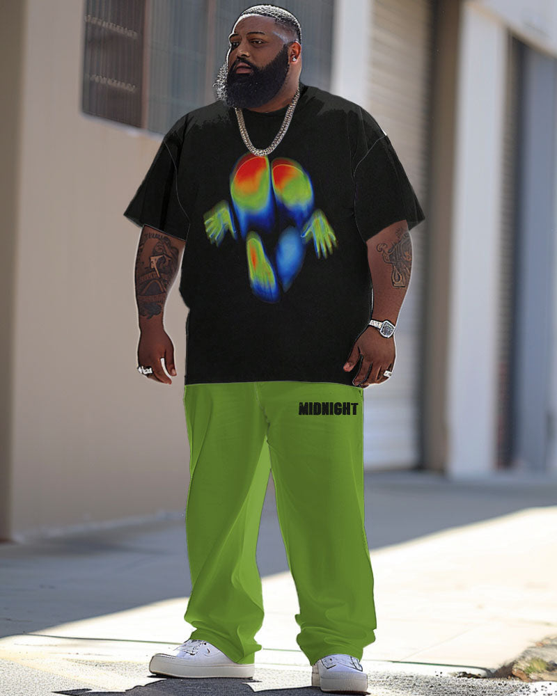 Big & Tall Streetwear T-Shirt Pants Set for big men view 1