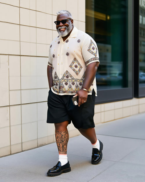 Big & Tall Graphic T-Shirt Shorts Set for big men view 1