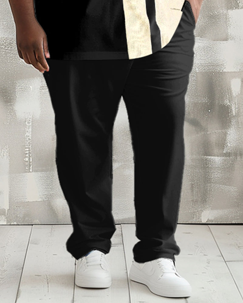 Big & Tall Colorblock Graphic Polo Pants Set for big men view 3