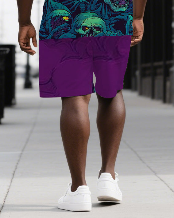 Big & Tall Graphic T-Shirt Shorts Set for big men view 3