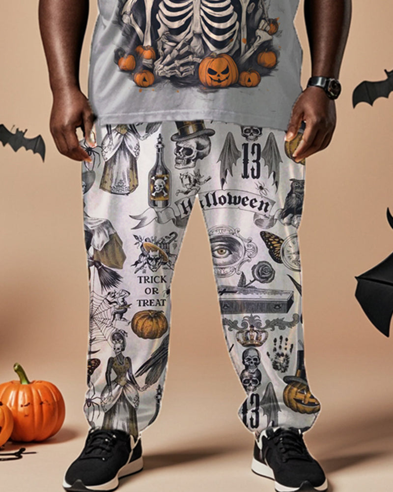 Big & Tall Skull T-Shirt Pants Set for big men view 3