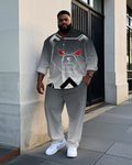 Big & Tall Gray Gradient Graffiti Shirt Pants Set for big men view 1