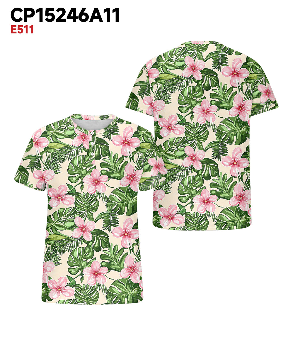 Big & Tall Green Hawaiian Graphic T-Shirt for big men view 3