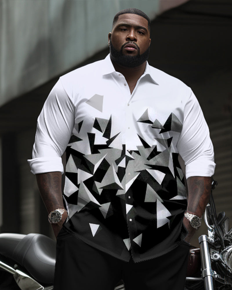 Big & Tall Gradient Geometric Two-piece Set for big men view 2