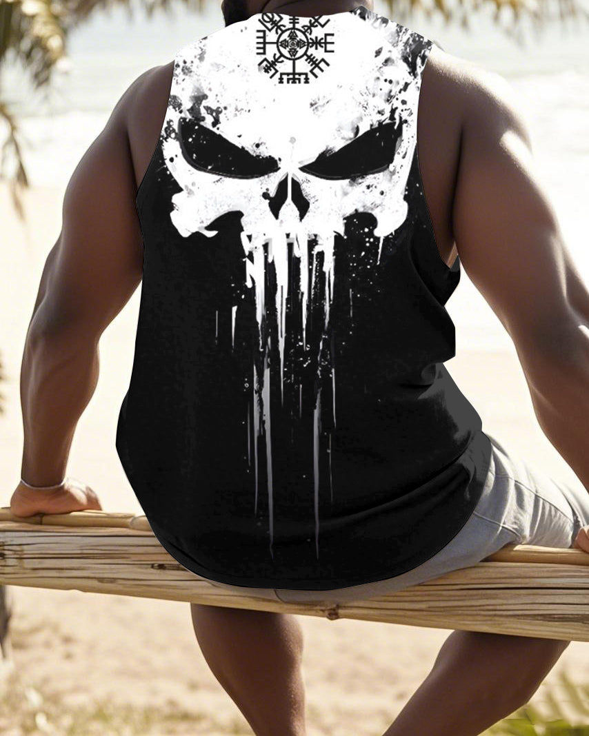 Big & Tall Graphic Splash Ink Skull Men's Clothing for big men view 1