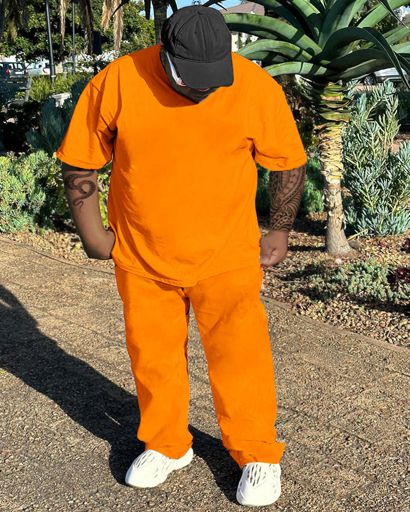 Big & Tall Solid Color Two-piece Set for big men view 10