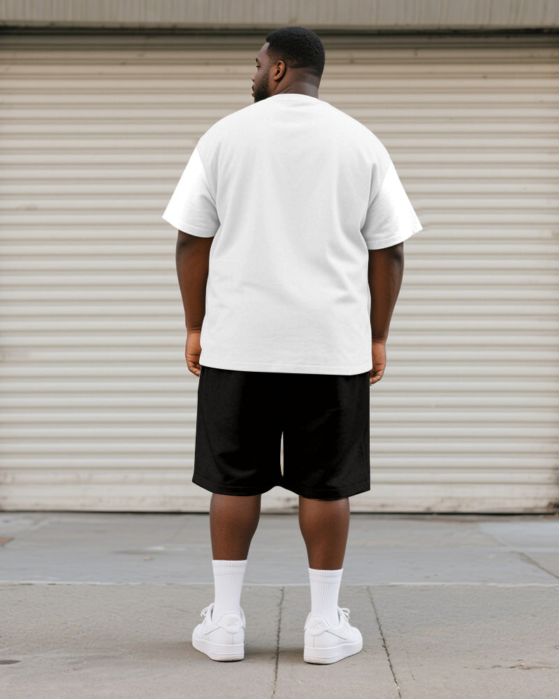 Big & Tall Graphic Graffiti T-Shirt Shorts Set for big men view 4
