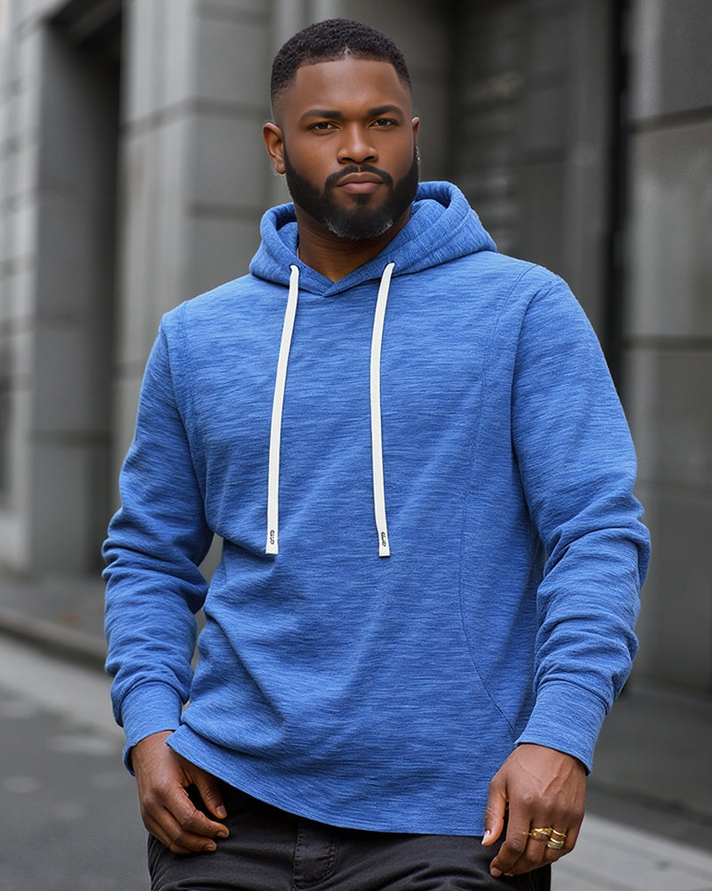 Big & Tall Solid Color Athletic Hoodie for big men view 1