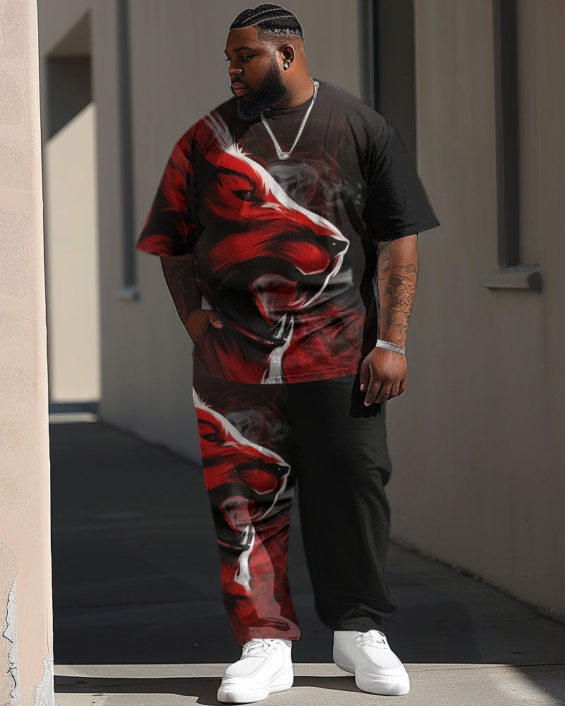 Big & Tall Graphic Streetwear Two-piece Set for big men view 1