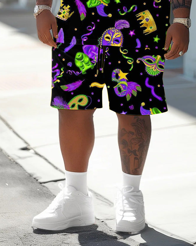 Big & Tall Graphic T-Shirt Shorts Set for big men view 4