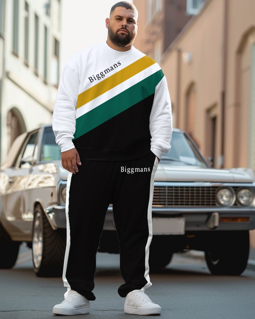 Big & Tall Colorblock Hoodie Sweatpants Set for big men view 1