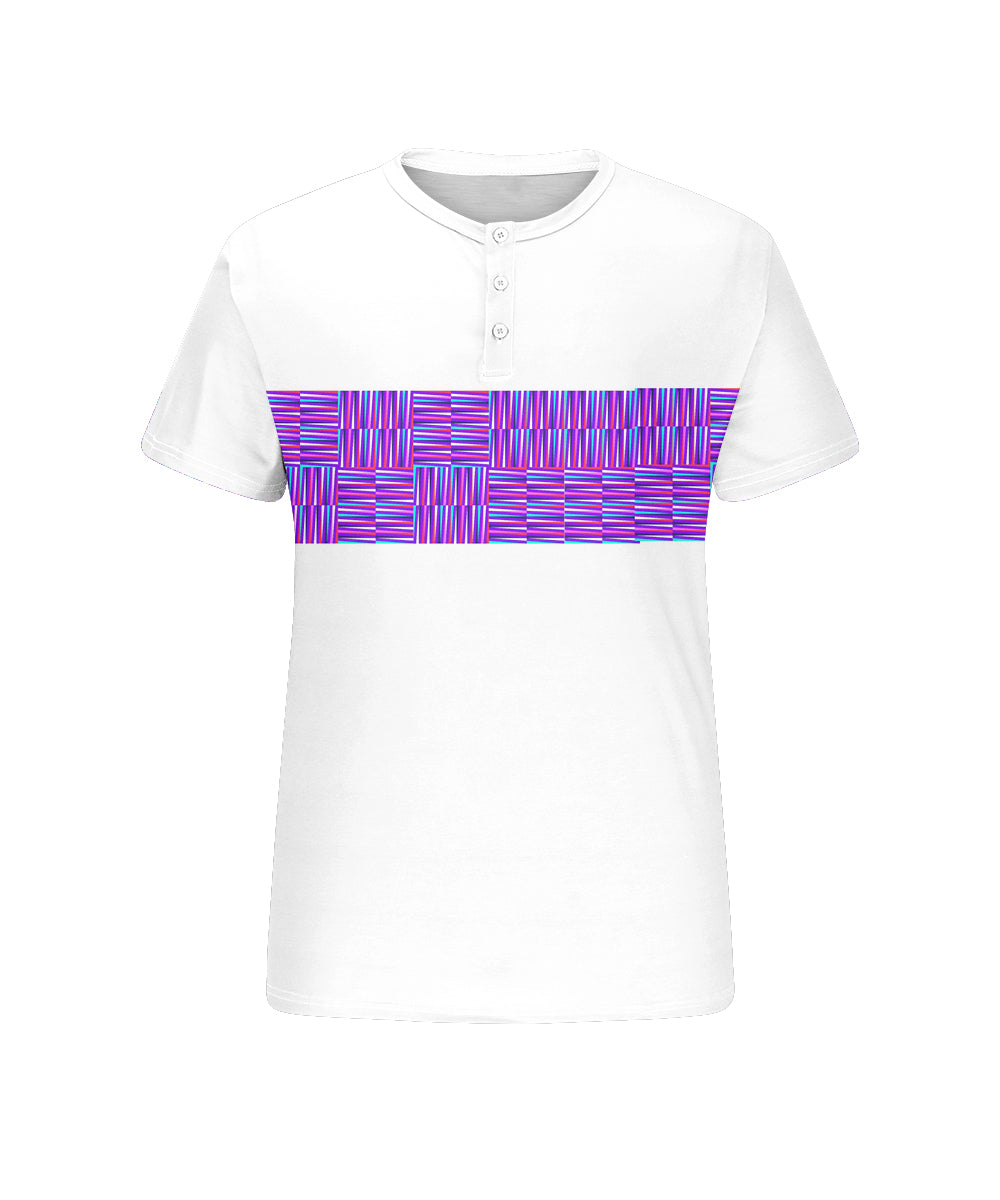 Big & Tall White Purple Geometric T-Shirt for big men view 4