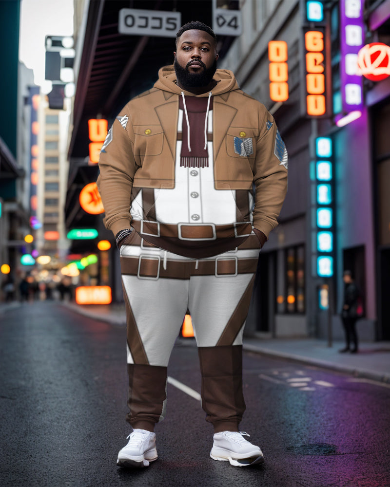 Big & Tall Streetwear Hoodie Sweatpants Set for big men view 1