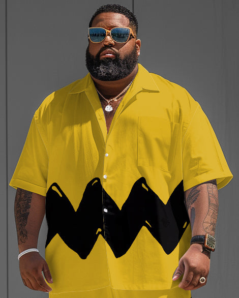 Big & Tall Vintage T-Shirt Shorts Set for big men view 2