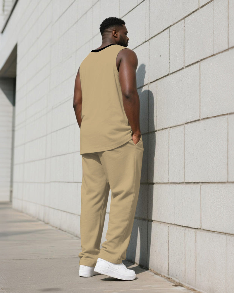 Big & Tall Striped Vest Pants Set for big men view 4