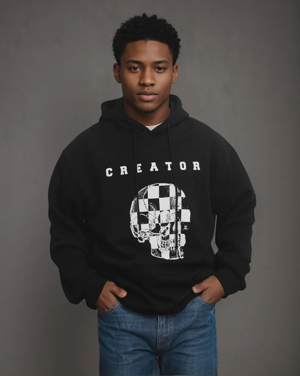 Big & Tall Graphic Skull Hoodie for big men view 2