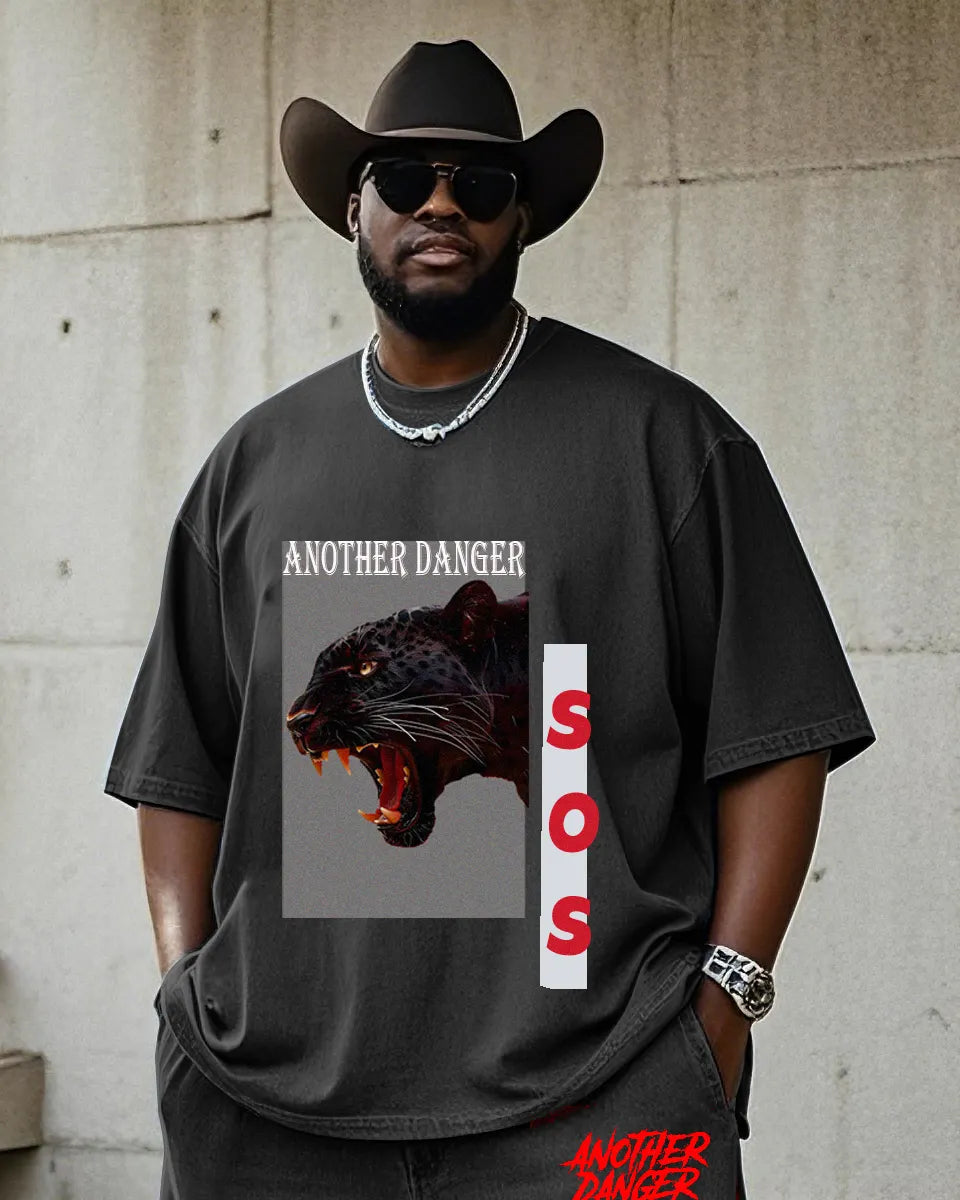 Big & Tall Graphic T-Shirt Pants Set for big men view 2
