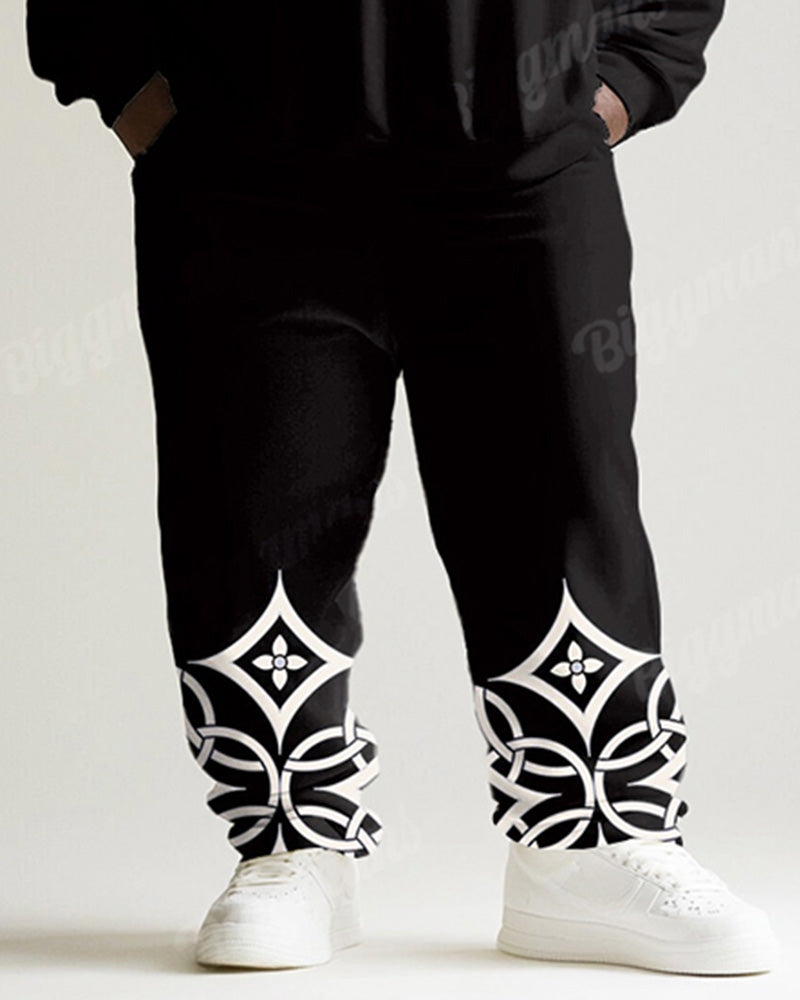 Big & Tall Black Vintage Two-piece Set for big men view 3