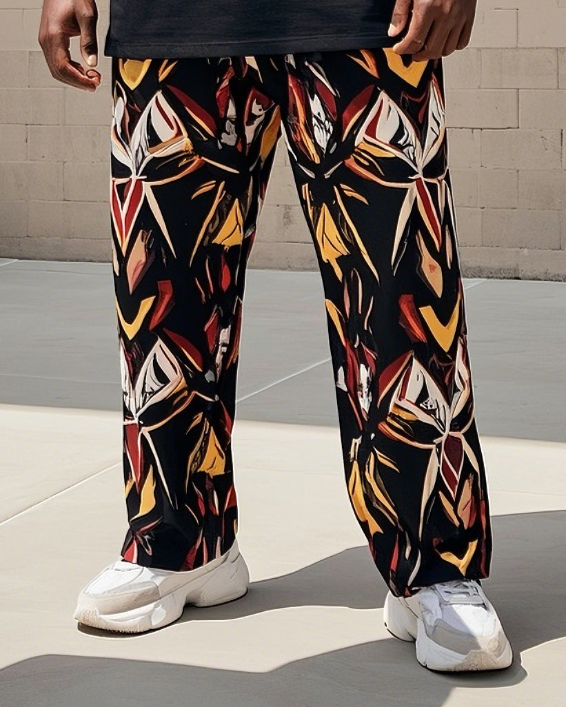 Big & Tall Graphic Streetwear Vest Pants Set for big men view 3