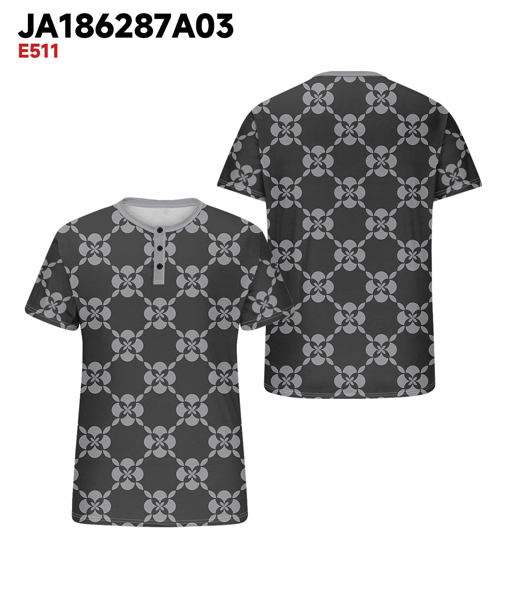 Big & Tall Black Gray Geometric T-Shirt for big men view 3