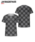 Big & Tall Black Gray Geometric T-Shirt for big men view 3