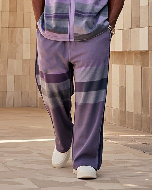 Big & Tall Striped Vest Pants Set for big men view 3