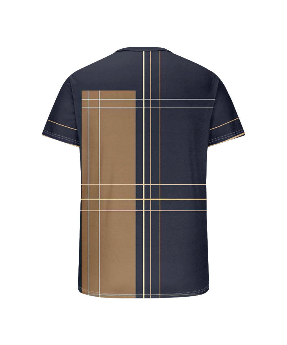 Big & Tall Khaki Blue Colorblock T-Shirt for big men view 5