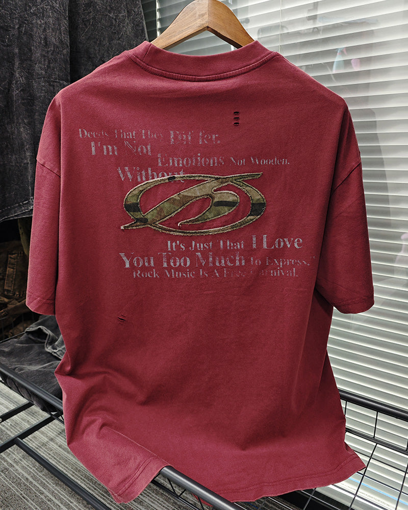 Big & Tall Red Graphic Streetwear T-Shirt for big men view 3