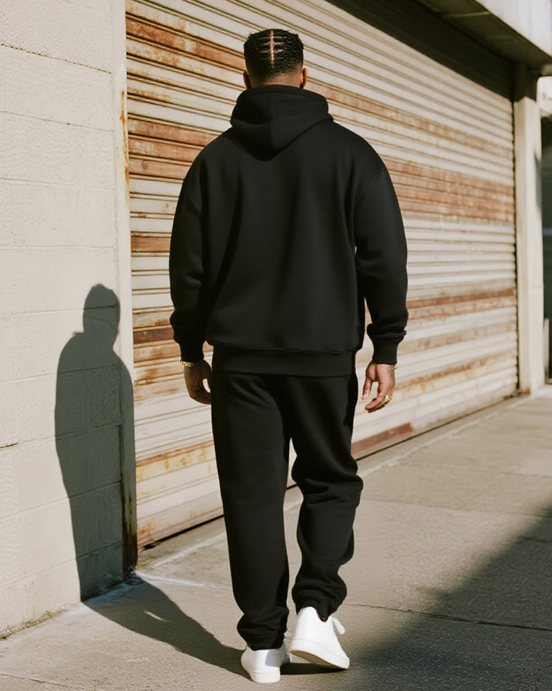 Big & Tall Black Juneteenth Hoodie Sweatpants Set for big men view 4